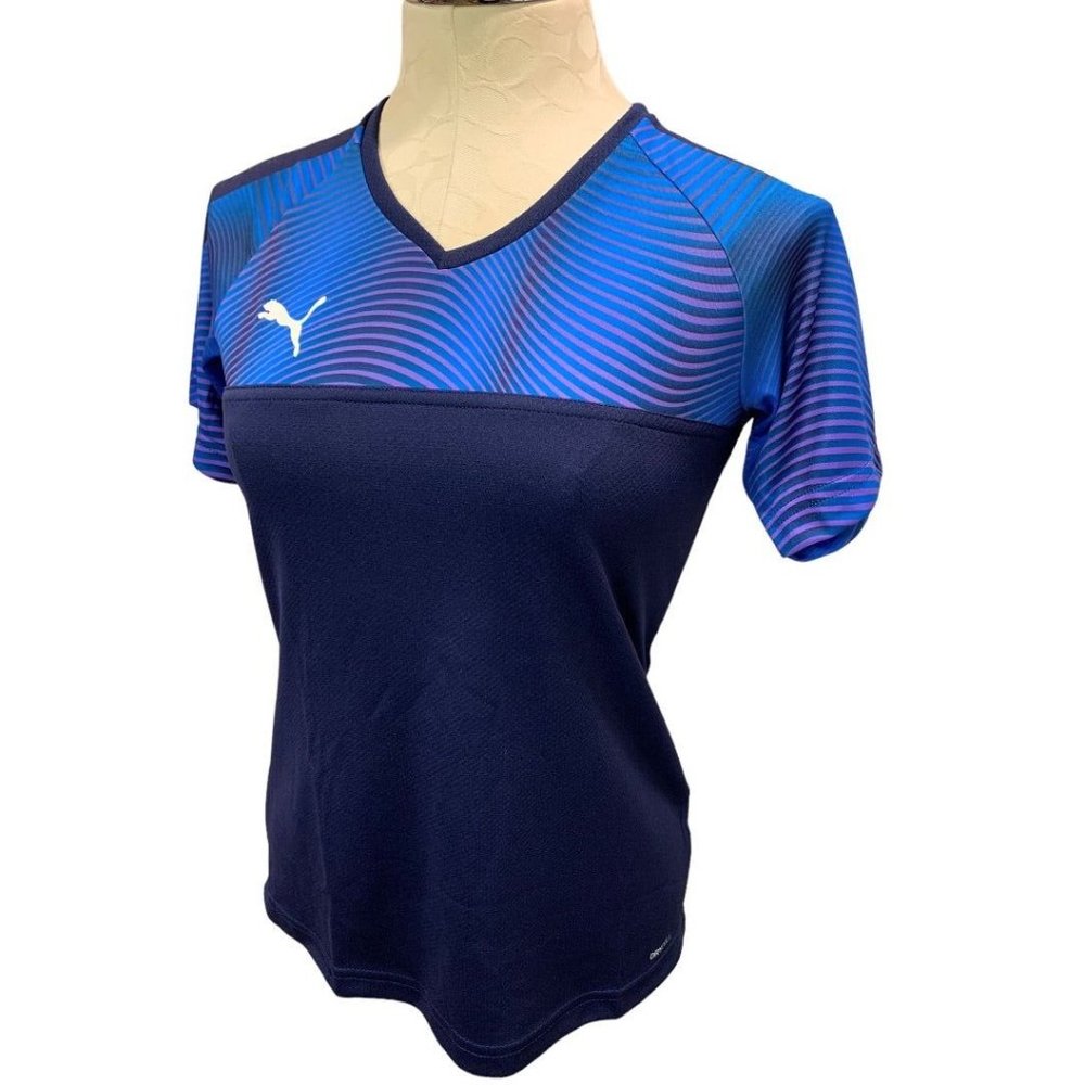 XS Puma Women's V-Neck Cup Jersey New Peacock Blue 704057